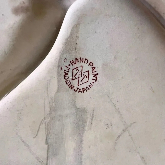 Vintage White Floral Round Four Section Divided Dish Plate Hand Painted Japan - Picture 6 of 10